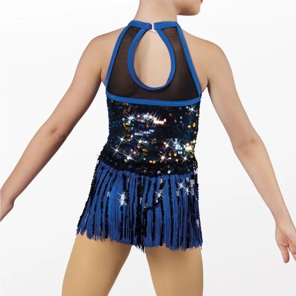 Weissman Oil Slick Sequin Fringed Dance Dress Costume NEW SIZE L/XL - Picture 3 of 11